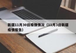 新疆11月30日疫情情况（11月3日新疆疫情报告）