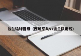 波兰输球晋级（西班牙队vs波兰队出线）